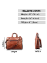 Genuine Buffalo Hide Men's Laptop Sleeve Briefcase Style Crossbody Handmade Bag